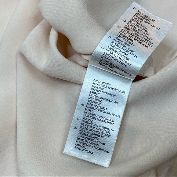 3/$30 H&M Minimalist Leather Jewel Chiffon Blouse - Picture 5 of 8